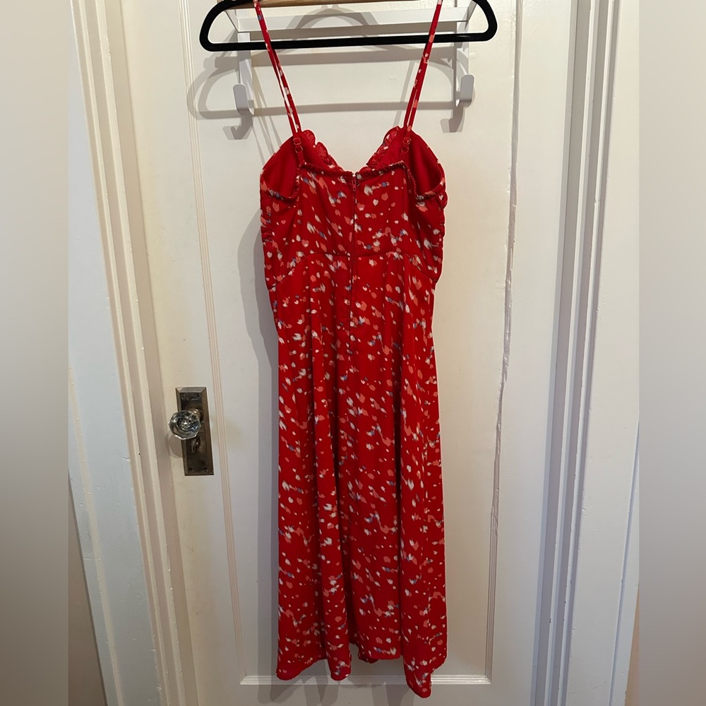 Red Dress with Pattern - Picture 3 of 9